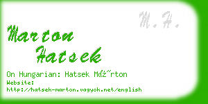 marton hatsek business card